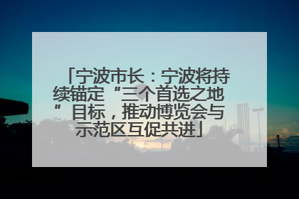 宁波市长：宁波将持续锚定“三个首选之地”目标，推动博览会与示范区互促共进