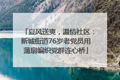 夏风送爽，温情社区：新城街道76岁老党员用蒲扇编织党群连心桥