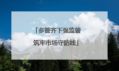 多管齐下强监管 筑牢市场守防线