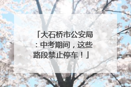 大石桥市公安局：中考期间，这些路段禁止停车！