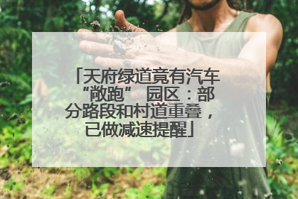 天府绿道竟有汽车“敞跑” 园区：部分路段和村道重叠，已做减速提醒