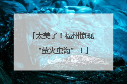 太美了！福州惊现“萤火虫海”！