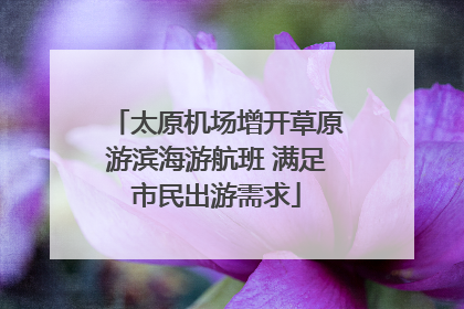 太原机场增开草原游滨海游航班 满足市民出游需求