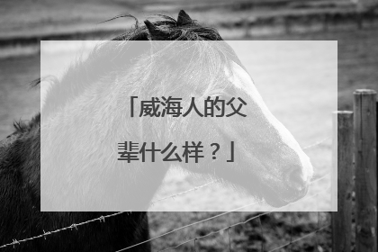 威海人的父辈什么样？