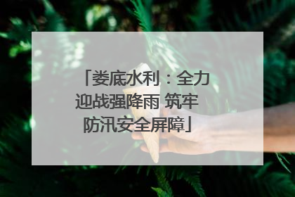 娄底水利：全力迎战强降雨 筑牢防汛安全屏障