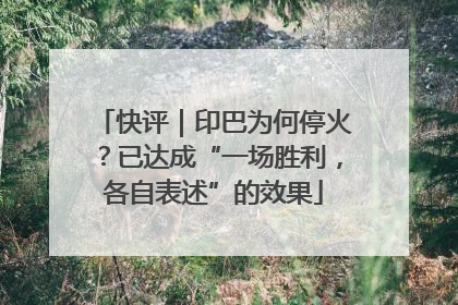 快评｜印巴为何停火？已达成“一场胜利，各自表述”的效果