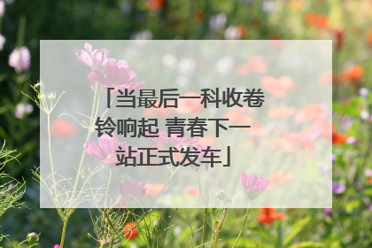 当最后一科收卷铃响起 青春下一站正式发车