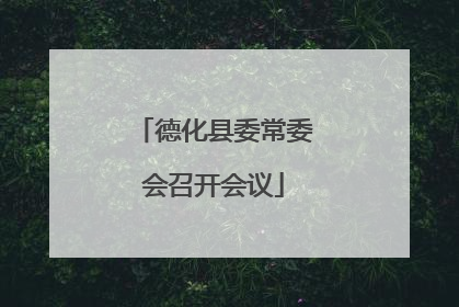 德化县委常委会召开会议