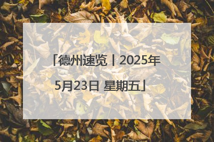 德州速览丨2025年5月23日 星期五