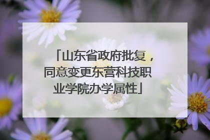 山东省政府批复，同意变更东营科技职业学院办学属性