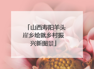 山西寿阳羊头崖乡绘就乡村振兴新图景