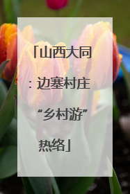 山西大同：边塞村庄“乡村游”热络