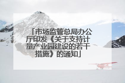市场监管总局办公厅印发《关于支持计量产业园建设的若干措施》的通知