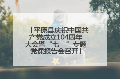 平原县庆祝中国共产党成立104周年大会暨“七一”专题党课报告会召开
