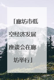 廊坊市低空经济发展座谈会在廊坊举行