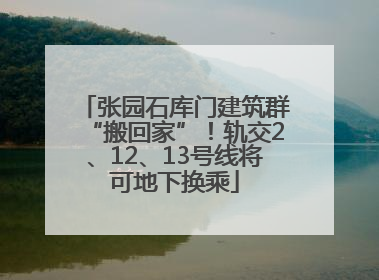 张园石库门建筑群“搬回家”！轨交2、12、13号线将可地下换乘