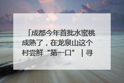 成都今年首批水蜜桃成熟了，在龙泉山这个村尝鲜“第一口”｜寻找和美乡村推荐官