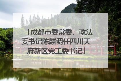 成都市委常委、政法委书记陈麟调任四川天府新区党工委书记