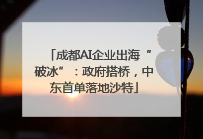 成都AI企业出海“破冰”：政府搭桥，中东首单落地沙特