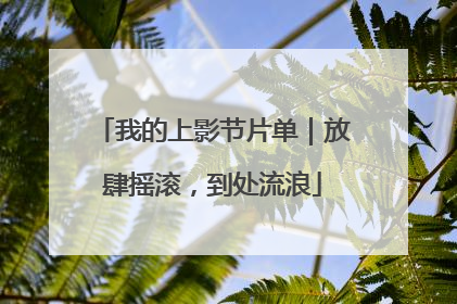我的上影节片单｜放肆摇滚，到处流浪