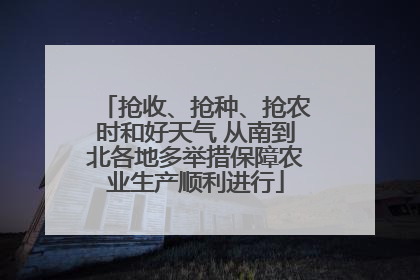 抢收、抢种、抢农时和好天气 从南到北各地多举措保障农业生产顺利进行