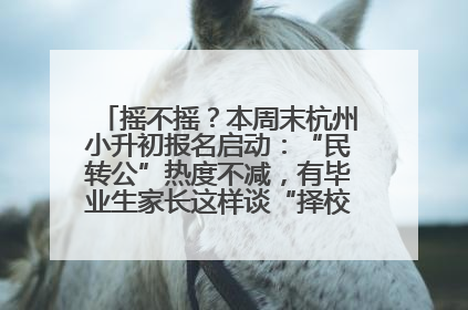 摇不摇？本周末杭州小升初报名启动：“民转公”热度不减，有毕业生家长这样谈“择校真相”……