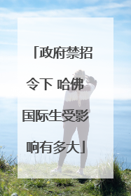 政府禁招令下 哈佛国际生受影响有多大