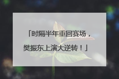 时隔半年重回赛场，樊振东上演大逆转！