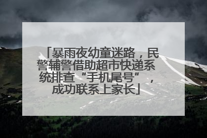 暴雨夜幼童迷路，民警辅警借助超市快递系统排查“手机尾号”，成功联系上家长