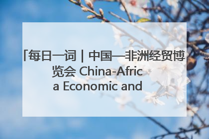 每日一词｜中国—非洲经贸博览会 China-Africa Economic and Trade Expo