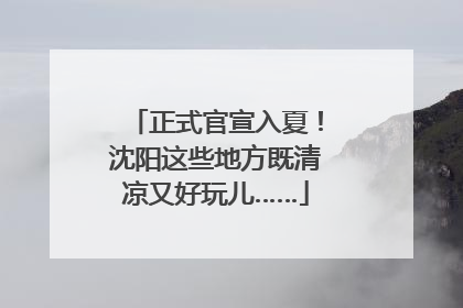 正式官宣入夏！沈阳这些地方既清凉又好玩儿……