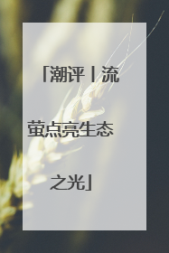 潮评丨流萤点亮生态之光