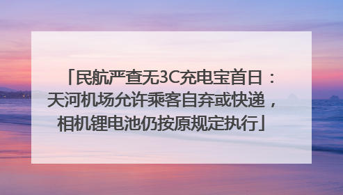 民航严查无3C充电宝首日：天河机场允许乘客自弃或快递，相机锂电池仍按原规定执行