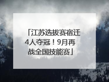 江苏选拔赛宿迁4人夺冠！9月再战全国技能赛