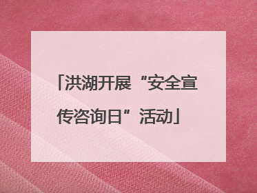 洪湖开展“安全宣传咨询日”活动