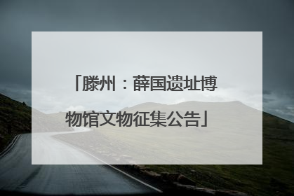 滕州：薛国遗址博物馆文物征集公告