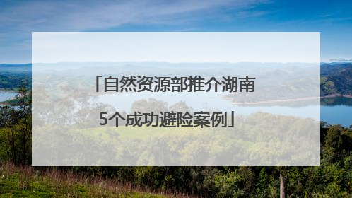 自然资源部推介湖南5个成功避险案例