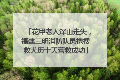 花甲老人深山走失，福建三明消防队员携搜救犬历十天营救成功