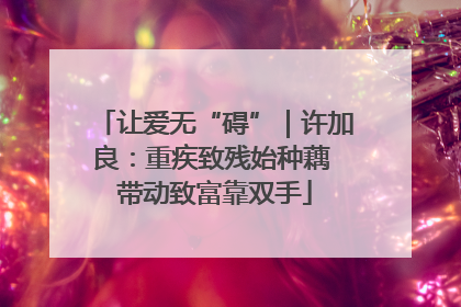 让爱无“碍”｜许加良：重疾致残始种藕 带动致富靠双手