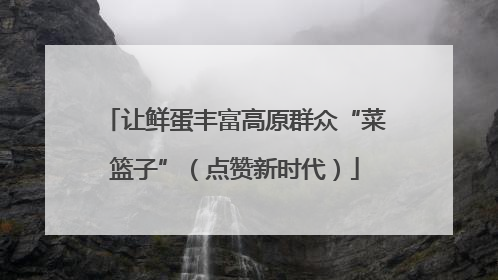 让鲜蛋丰富高原群众“菜篮子”（点赞新时代）