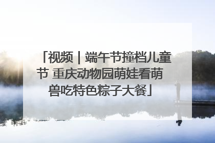 视频｜端午节撞档儿童节 重庆动物园萌娃看萌兽吃特色粽子大餐