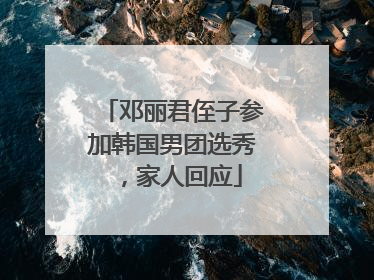 邓丽君侄子参加韩国男团选秀，家人回应