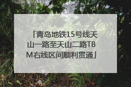 青岛地铁15号线天山一路至天山二路TBM右线区间顺利贯通