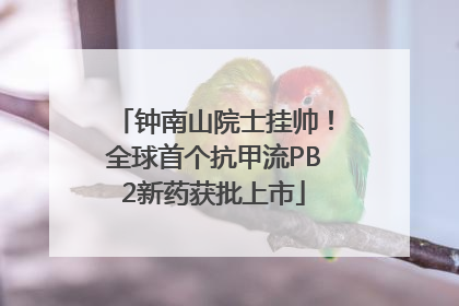 钟南山院士挂帅！全球首个抗甲流PB2新药获批上市