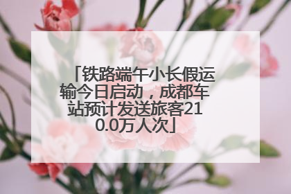 铁路端午小长假运输今日启动，成都车站预计发送旅客210.0万人次