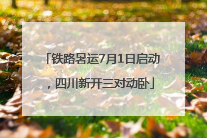 铁路暑运7月1日启动，四川新开三对动卧