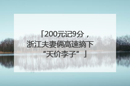 200元记9分，浙江夫妻俩高速摘下“天价李子”