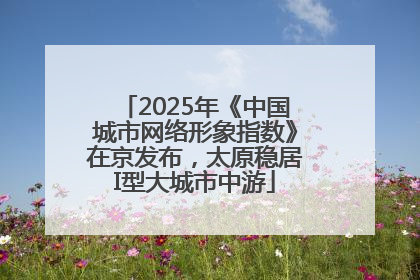2025年《中国城市网络形象指数》在京发布，太原稳居I型大城市中游