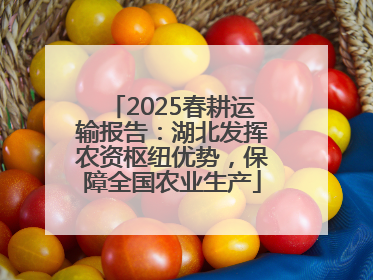 2025春耕运输报告：湖北发挥农资枢纽优势，保障全国农业生产