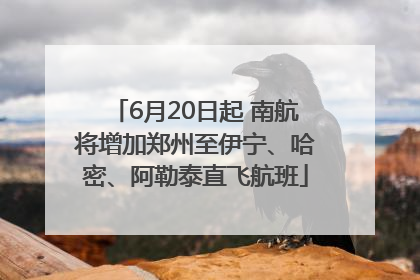 6月20日起 南航将增加郑州至伊宁、哈密、阿勒泰直飞航班